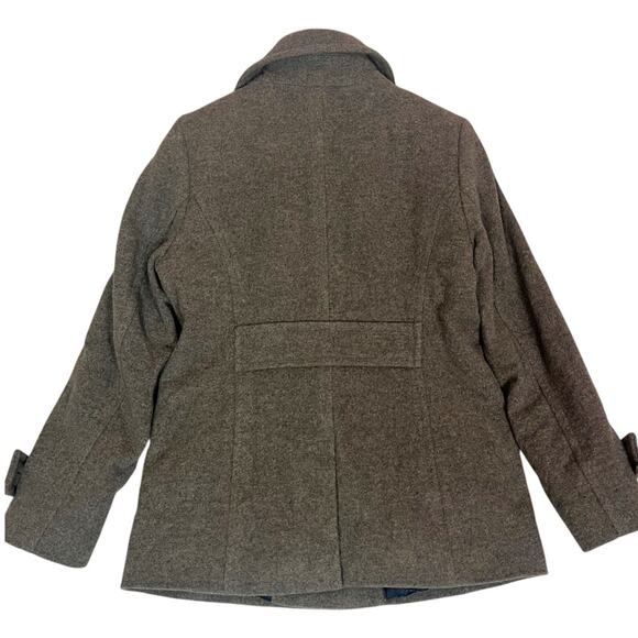Lands End Wool Double Breasted Pea Coat Womens 10 Grey Lined Fisherman Nautical - Picture 7 of 10